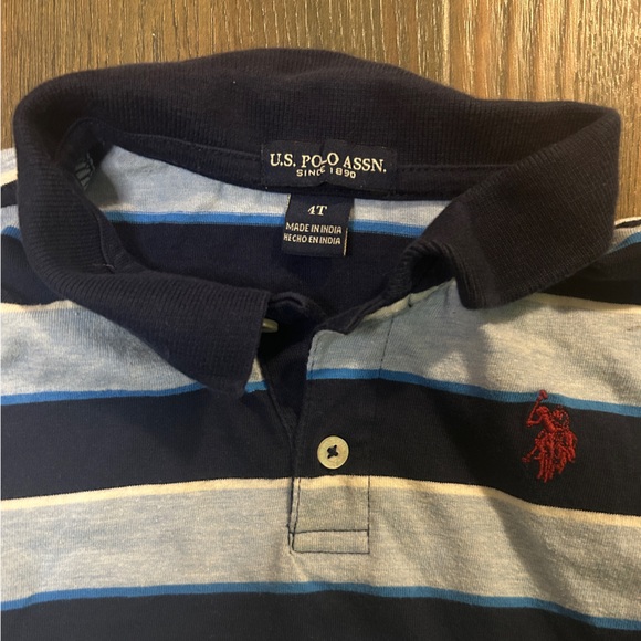 U.S. Polo Assn. Kids Polo Shirt in Navy and Light Blue - Picture 2 of 3